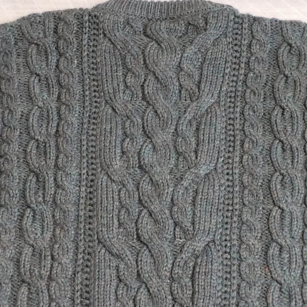 🐑VTG Bonner of Ireland Wool Sweater Mens L Heavy Aran Cable Fisherman Ireland